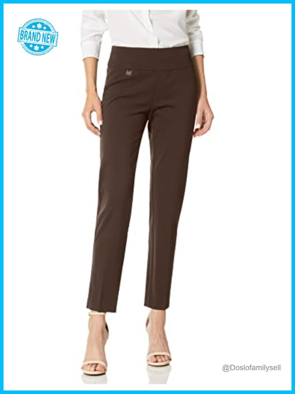 Pull On Ankle Pants Tummy Control Stretch Knit Easy Fit